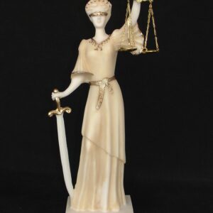 Themis Blind Goddess of Justice (Greek letters) in Patina color