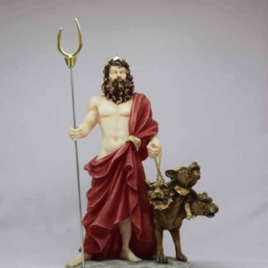 Hades statue with Cerberus in color