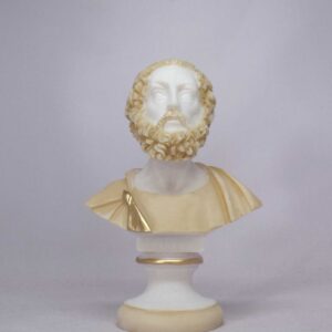 The bust statue of Homer in Patina color