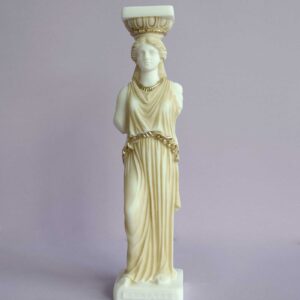 Caryatid statue replica made of Alabaster in Patina color