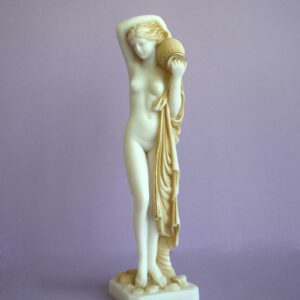 Maiden carries clay pot made of Alabaster in Patina color