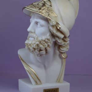 The bust statue of Pericles in Patina color