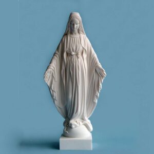 The whole statue of Virgin Mary in White color