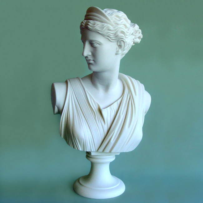 The bust statue of Artemis in White color