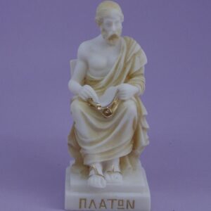 The statue of philosopher Plato in Patina color