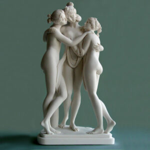 The statue of the three nude Graces hugging each other in White color