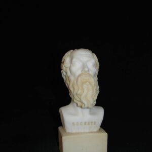 The bust statue of Socrates in Patina color