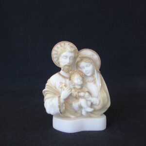 The bust statue of The Holy Family in Patina color