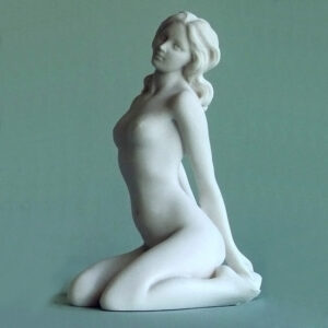 Aphrodite sits on her knees in White color