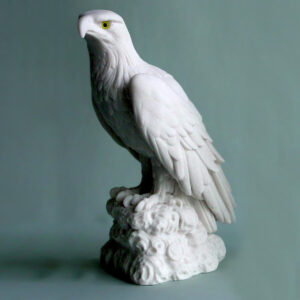 The statue of an Eagle staring in White color