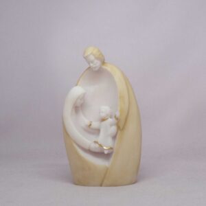 The statue of The Holy Family into the hug of father Josef in Patina color