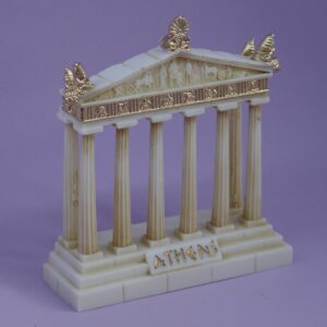 Facade of the Parthenon statue in Patina color