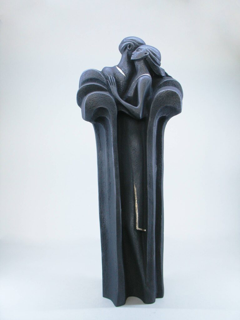 Greek statue of a couple in love in modern style