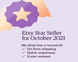 October 2021 Etsy star seller reward
